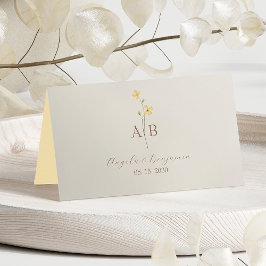 Tarjeta De Asiento Boda Neutral de Flor Silvestre
