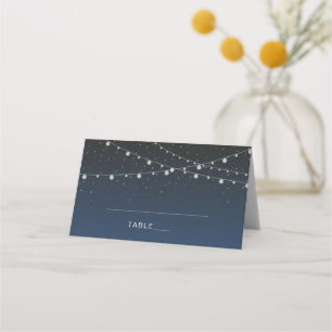 Tarjeta De Asiento Boda nocturno de la Marina Celeste de Blue Starry
