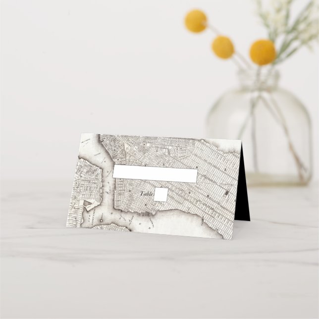 Tarjeta De Asiento Boda NYC de destino de Nueva York (Anverso)