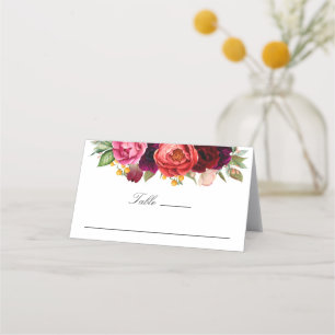 Tarjeta De Asiento Boda o evento rustico de Boho Floral