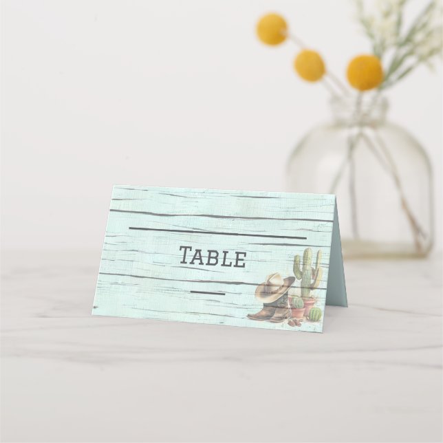 Tarjeta De Asiento Boda occidental del país ruso turquesa (Anverso)