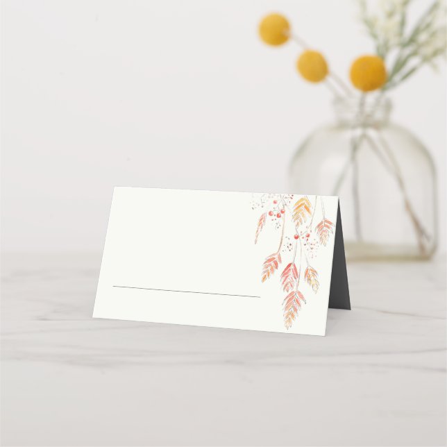 Tarjeta De Asiento Boda otoñal de boyas y de boyas (Anverso)