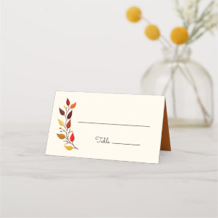 Tarjeta De Asiento Boda otoño de la rama otoño