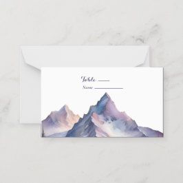Tarjeta De Asiento Boda paisajístico de montañas cubiertas de nieve