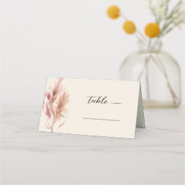 Tarjeta De Asiento Boda Pampas Grass Boho