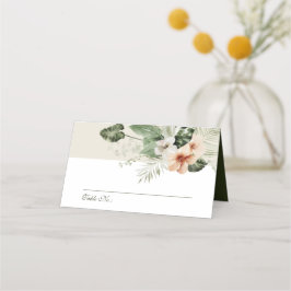 Tarjeta De Asiento Boda pastel de hibiscus boho
