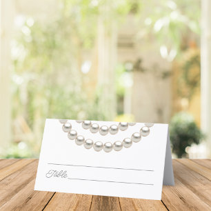 Tarjeta De Asiento Boda Pearl Necklaces