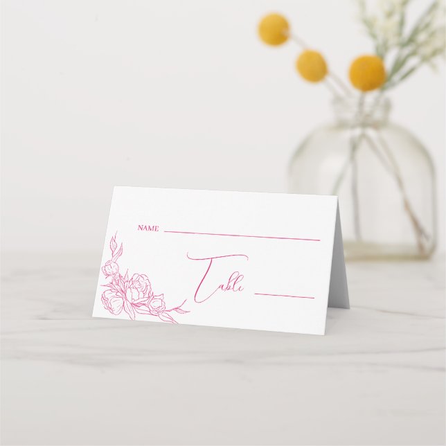 Tarjeta De Asiento Boda Peony Elegance (Anverso)