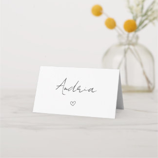 Tarjeta De Asiento Boda personalizada simple en blanco y negro