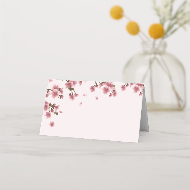 Tarjeta De Asiento Boda Pink Cherry Blossom (Anverso)