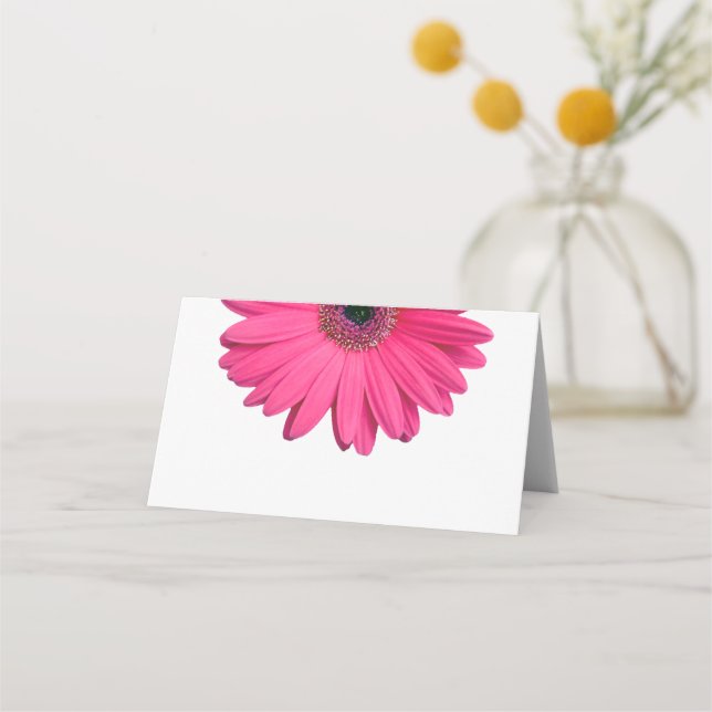 Tarjeta De Asiento Boda Pink Gerber Gerbera Daisy (Anverso)