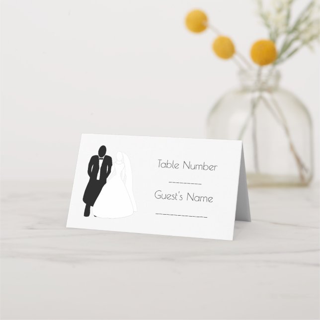 Tarjeta De Asiento Boda Place Card Bride Groom (Anverso)