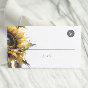 Tarjeta De Asiento Boda Place Cards Rustic Sunflowers