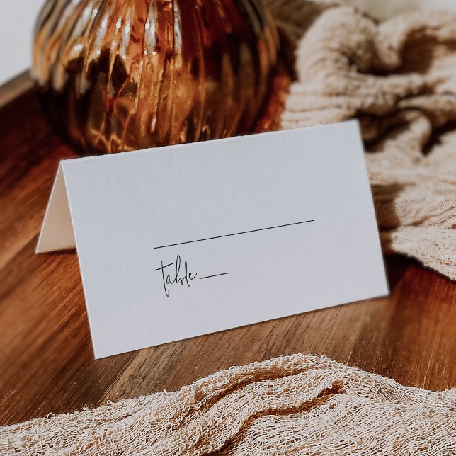 Tarjeta De Asiento Boda plegado blanco y negro de Moda moderna (Subido por el creador)