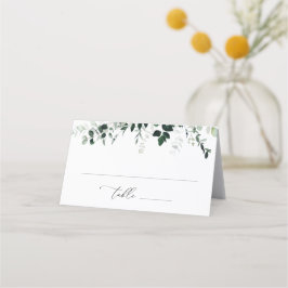 Tarjeta De Asiento Boda plegado de color de agua verde floral