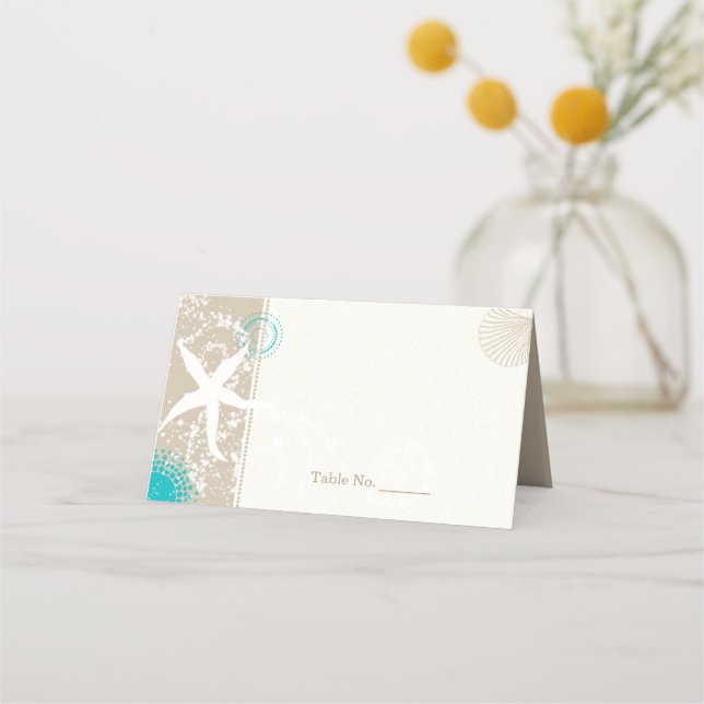 Tarjeta De Asiento Boda Por La Costa (Anverso)