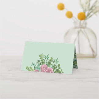 Tarjeta De Asiento Boda Primavera Jardín de Rosas Rosadas