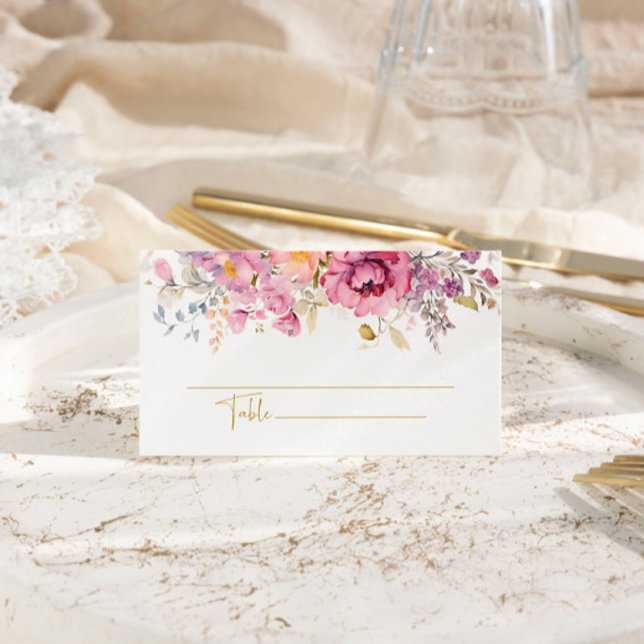 Tarjeta De Asiento Boda Purple Wildflowers (Subido por el creador)