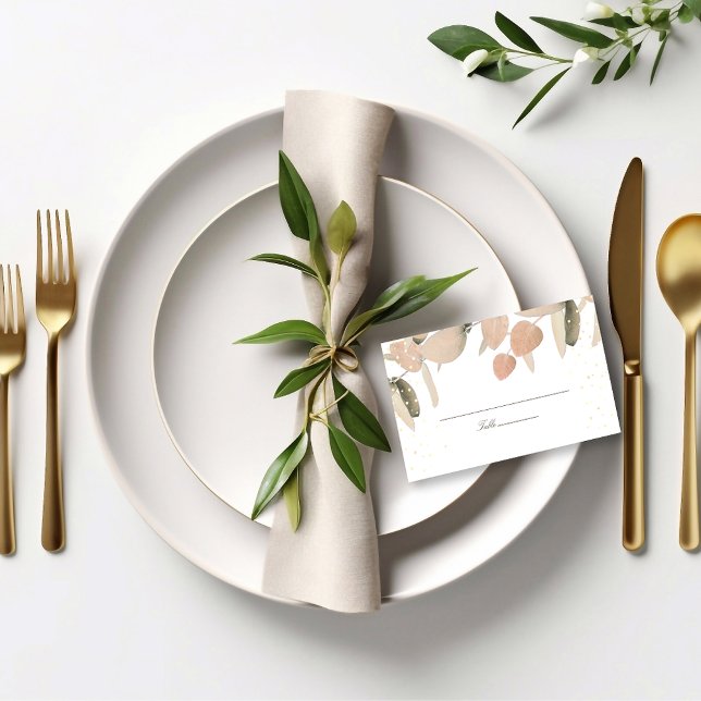 Tarjeta De Asiento Boda Purpurina clásico de Rubor Eucalyptus (Subido por el creador)