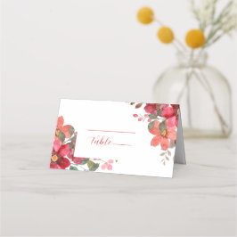 Tarjeta De Asiento Boda Rojo Sin Tiempo