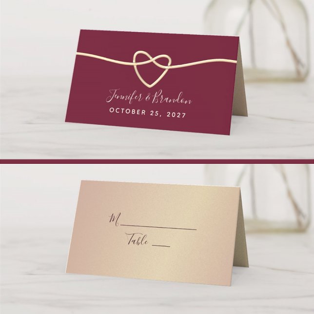 Tarjeta De Asiento Boda romántico de Borgoña (Subido por el creador)