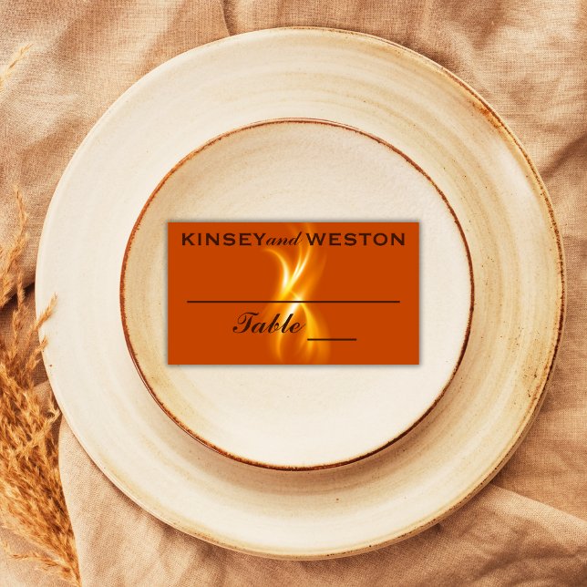 Tarjeta De Asiento Boda Romántico de Llama Ardiente (Subido por el creador)