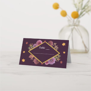 Tarjeta De Asiento Boda romántico de otoño en Dahlia