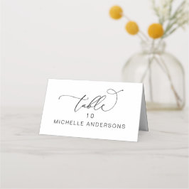 Tarjeta De Asiento Boda Romántico Elegancia Nombre de invitado