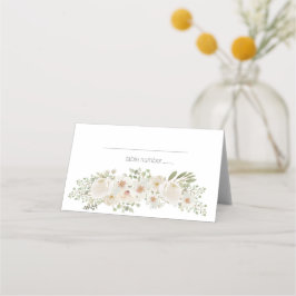 Tarjeta De Asiento Boda romántico elegante floral blanco