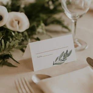 Tarjeta De Asiento Boda Romántico Evergreens plegado