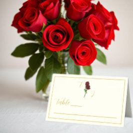 Tarjeta De Asiento Boda Rosa de Ivory Gold