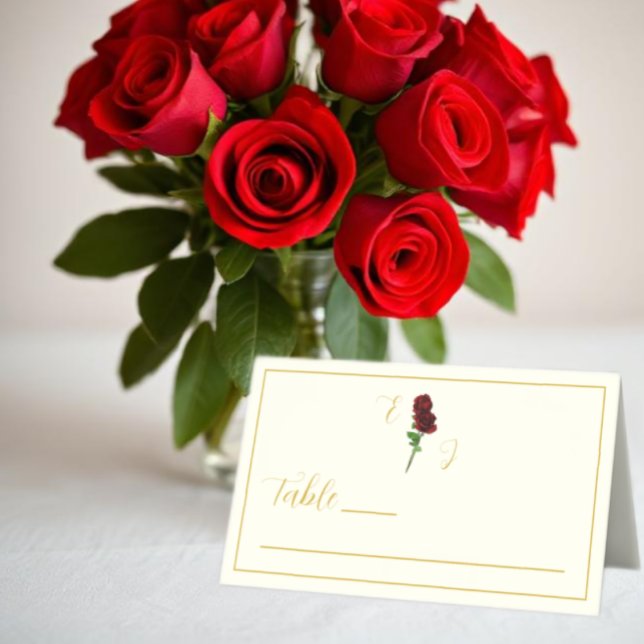 Tarjeta De Asiento Boda Rosa de Ivory Gold (Subido por el creador)