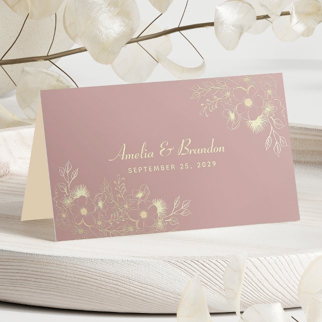 Tarjeta De Asiento Boda rosa elegante (Subido por el creador)