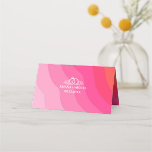 Tarjeta De Asiento boda rosa naranja caliente de moda moderna