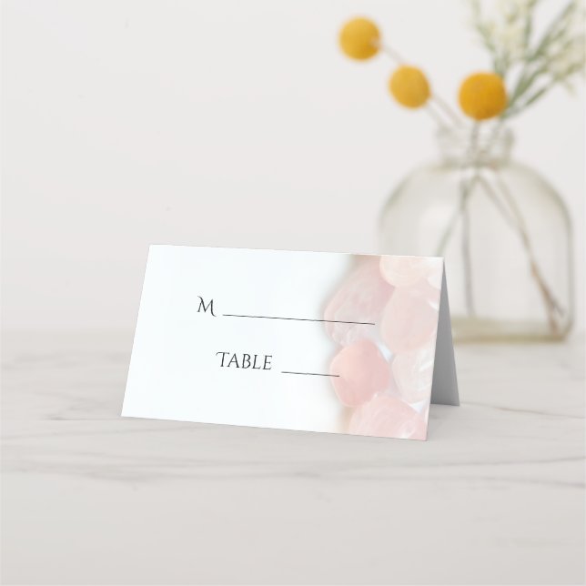 Tarjeta De Asiento Boda Rosa Quartz (Reverso)