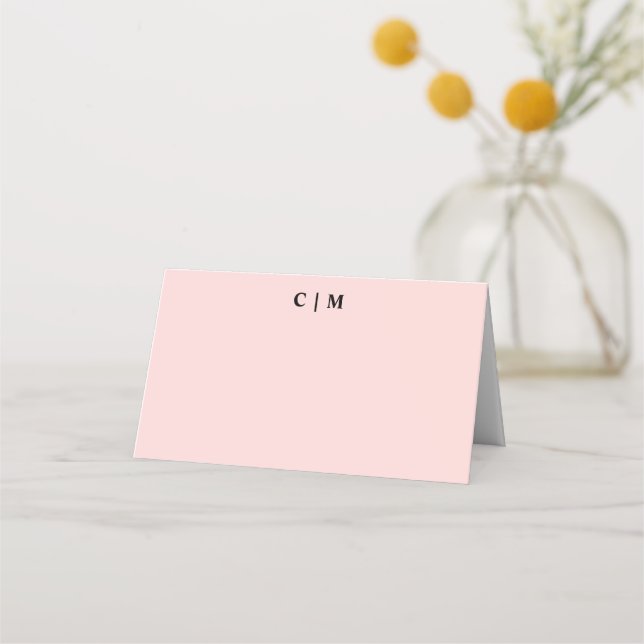 Tarjeta De Asiento Boda rosado simple de Bonito grave (Anverso)