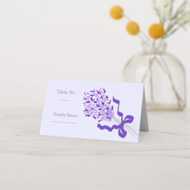 Tarjeta De Asiento Boda Rubor Lavender (Anverso)