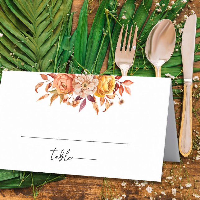 Tarjeta De Asiento Boda ruso personalizado floral otoñal (Subido por el creador)