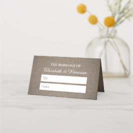 Tarjeta De Asiento Boda Rustic Burlap