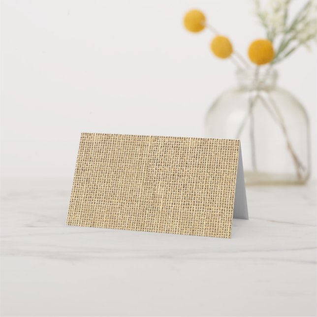 Tarjeta De Asiento Boda Rustic Burlap (Anverso)