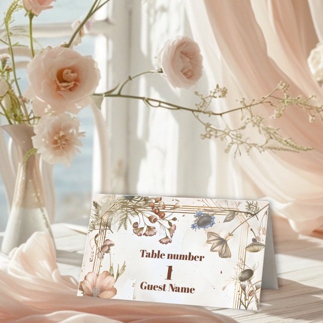 Tarjeta De Asiento Boda Rústica Acuarela Bosque (Subido por el creador)