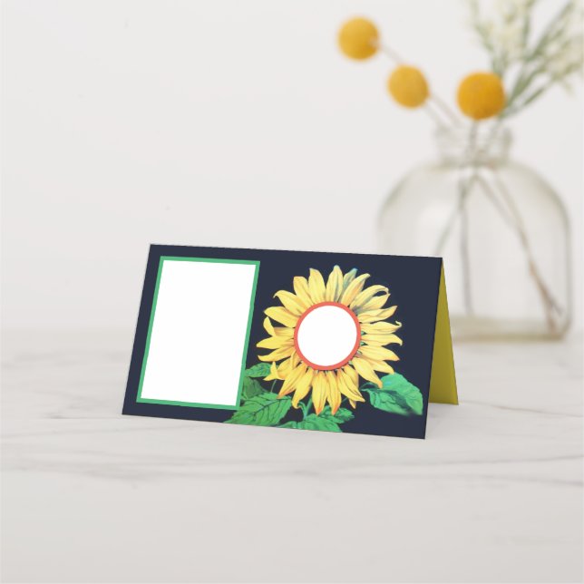 Tarjeta De Asiento Boda Rústica de Girasoles Fiesta de Verano (Anverso)