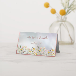 Tarjeta De Asiento Boda rústica del Jardín Pastel de Flor Silvestre