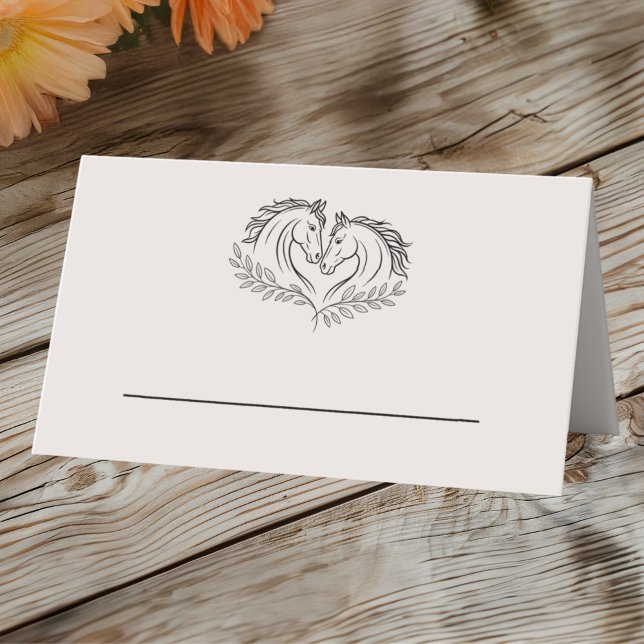 Tarjeta De Asiento Boda rústica elegante de caballos occidentales (Subido por el creador)