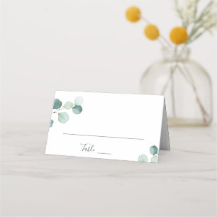 Tarjeta De Asiento Boda Rústica Simple y Elegante con Eucalipto