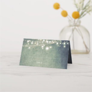 Tarjeta De Asiento Boda Rústico de las Luces Nocturnas de Woodland