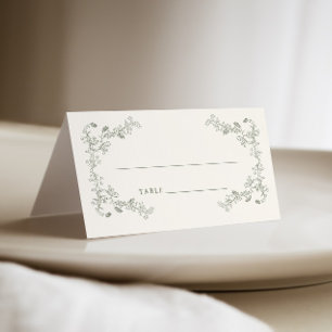 Tarjeta De Asiento Boda Rústico De Marco Floral Vintage Sage