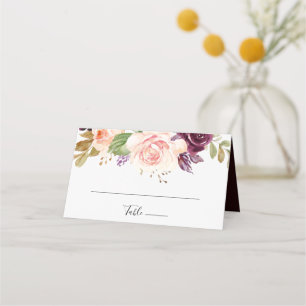 Tarjeta De Asiento Boda Rústico Floral y Foliage Botánico