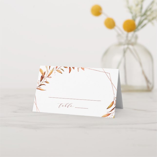 Tarjeta De Asiento Boda Rústico Geométrico de la Generación de Caídos (Anverso)