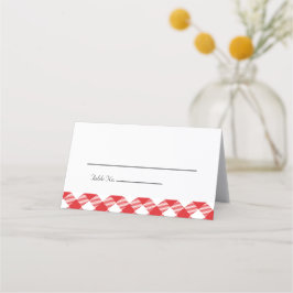 Tarjeta De Asiento Boda Rústico Rojo Gingham I Do BBQ